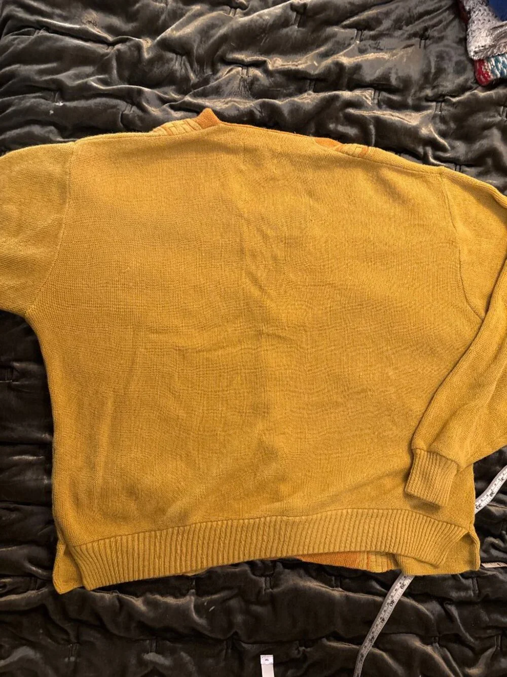 Mens 60s True Vintage Golden Yellow Wool Cardigan